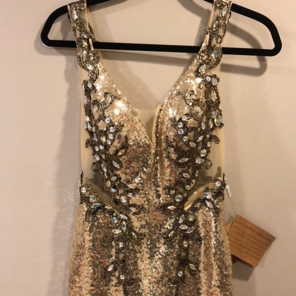Gold Sequin Prom Dress
